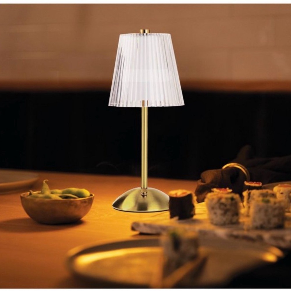 Bell + Howell Aurora Table Lamp Small Cordless Gold Base Rechargeable BNIB
